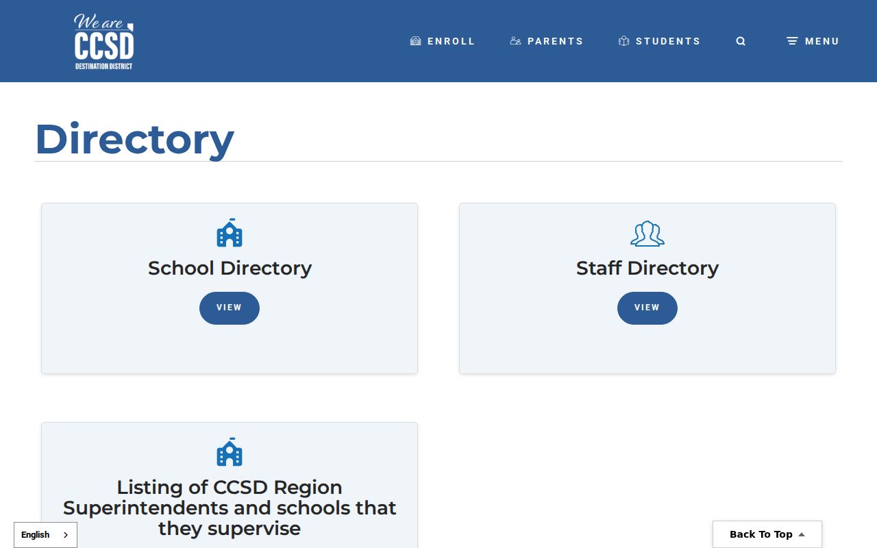 Paradise people directories on the Clark County School District hub