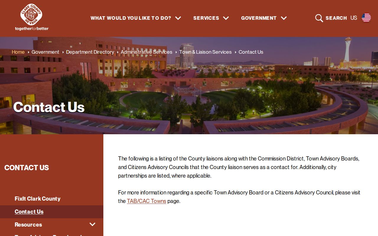 Clark County liaison staff in Paradise people directories