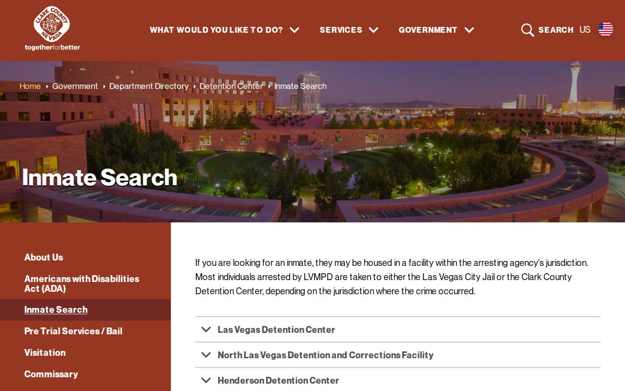 Paradise people search using Clark County current custody records