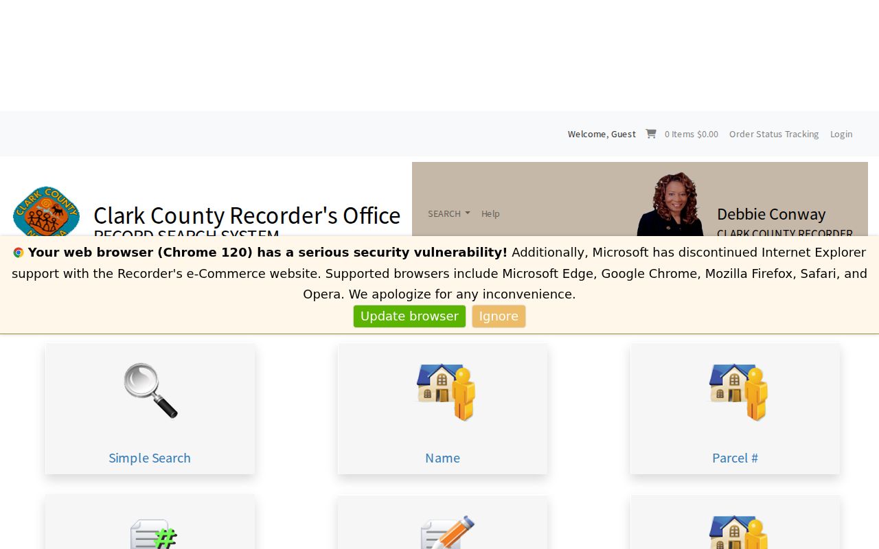 Paradise people search using the Clark County Recorder records portal