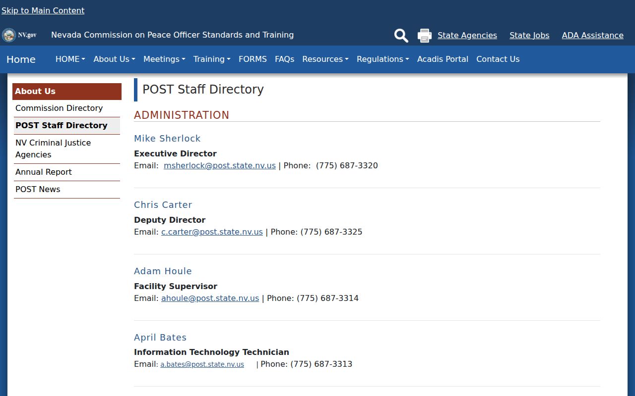 Nevada state work contact in Paradise people directories